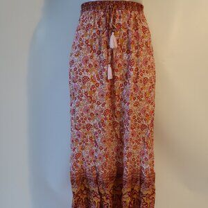 NWT Womens Regina Rosia/Fuxia Red, Pink Floral Maxi Skirt S